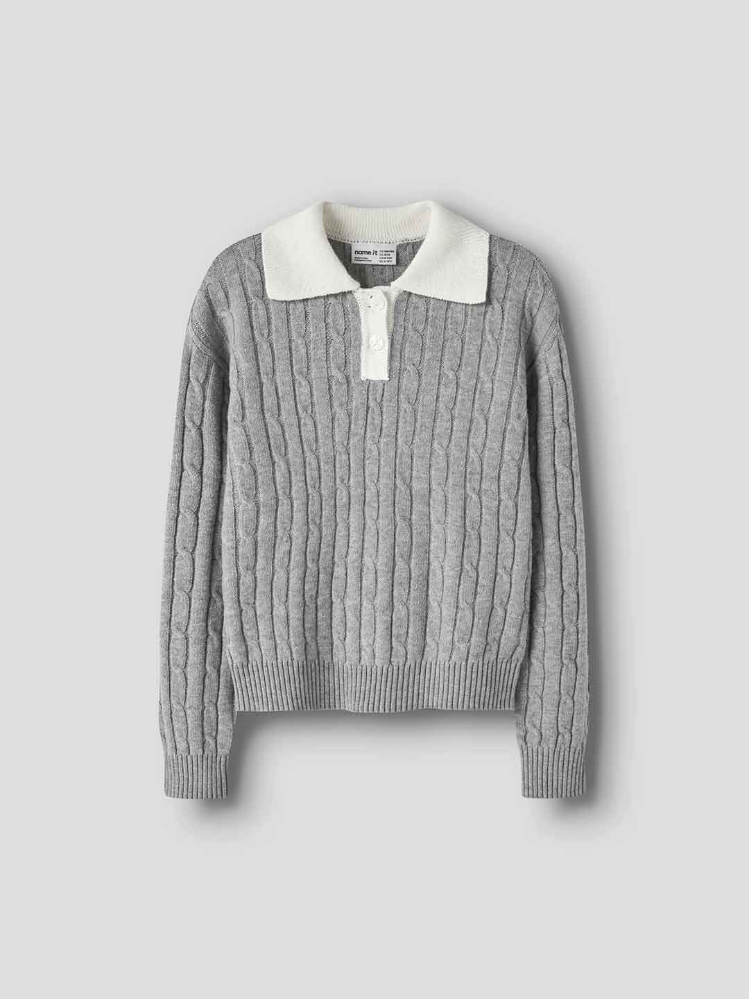Name It maglione kids grigio con colletto bianco 7-14 anni 13259444 GRIGIO NAME IT 