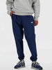 New Balance pantaloni blu con logo bianco