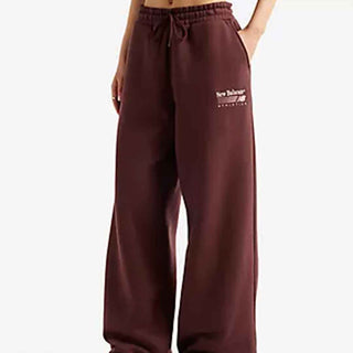New Balance pantaloni bordeaux con logo bianco WB62983A BORDEAUX NEW BALANCE 
