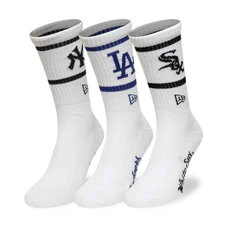 New Era calzini bianco nero e blu set da 3 paia 60897362 BIANCO NEW ERA 