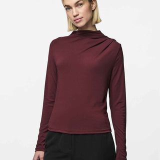 Pieces maglia bordeaux drappeggiata 17153519 BORDEAUX PIECES 