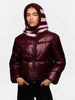 Pieces cappello bordeaux balaclava a righe
