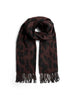 Pieces sciarpa marrone con frange