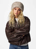 Pieces cappello beige in pelliccia