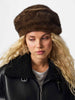 Pieces cappello marrone in pelliccia