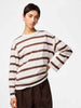 Pieces t-shirt marrone a righe