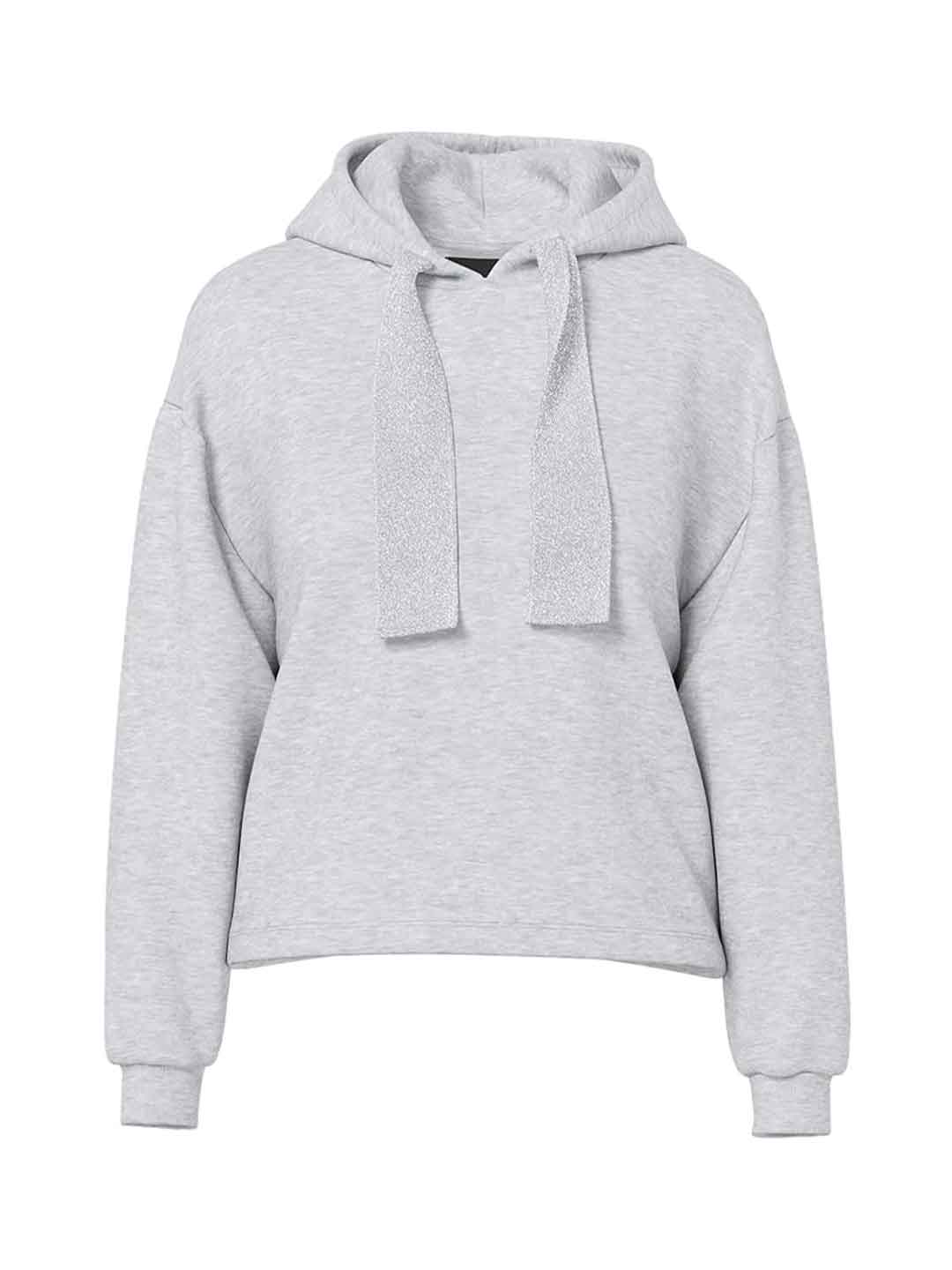 Pieces felpa grigio con cappuccio 17162454 GRIGIO PIECES 