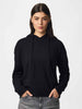 Pieces maglione nero con cappuccio