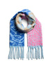 Pieces sciarpa blu con frange