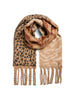 Pieces sciarpa marrone con frange