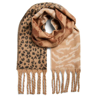 Pieces sciarpa marrone con frange 17166717 MARRONE PIECES 