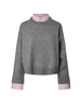 Pieces maglione grigio con camicia