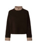 Pieces maglione marrone con camicia