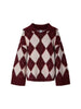 Pieces cardigan bordeaux a rombi
