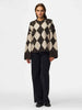 Pieces cardigan marrone a rombi