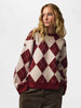 Pieces maglione bordeaux a rombi