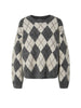 Pieces maglione grigio a rombi