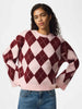Pieces maglione rosa a rombi