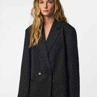 Pieces giacca nero con strass over 17170213 NERO PIECES 