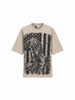 Present Day t-shirt beige stampa mani