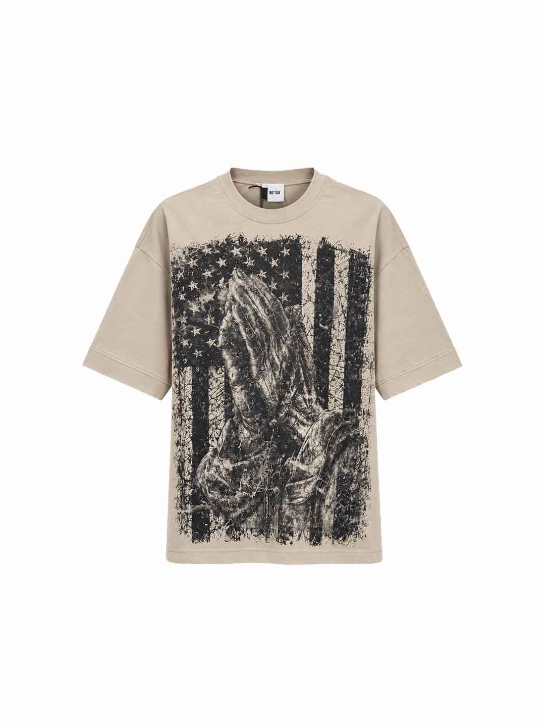 Present Day t-shirt beige stampa mani PRS189 BEIGE PRESENT DAY 