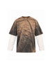Present Day t-shirt marrone con maniche bianche