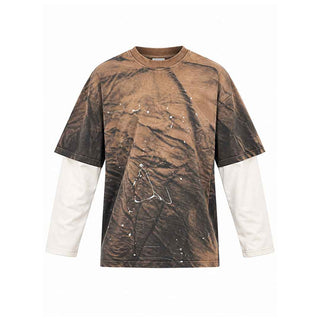 Present Day t-shirt marrone con maniche bianche PRS204 MARRONE PRESENT DAY 
