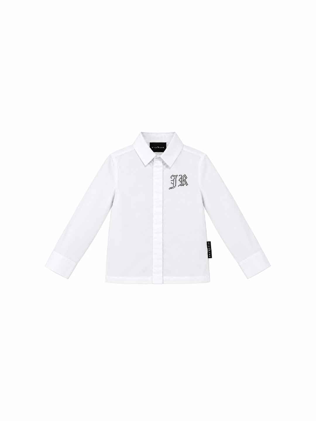 John Richmond camicia kids bianco con logo in strass 2-16 anni 26174 BIANCO JOHN RICHMOND 