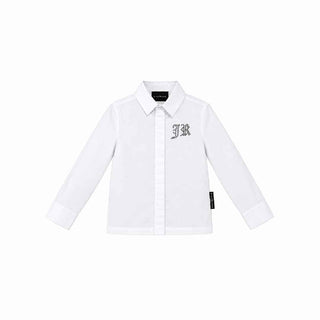 John Richmond camicia kids bianco con logo in strass 2-16 anni 26174 BIANCO JOHN RICHMOND 