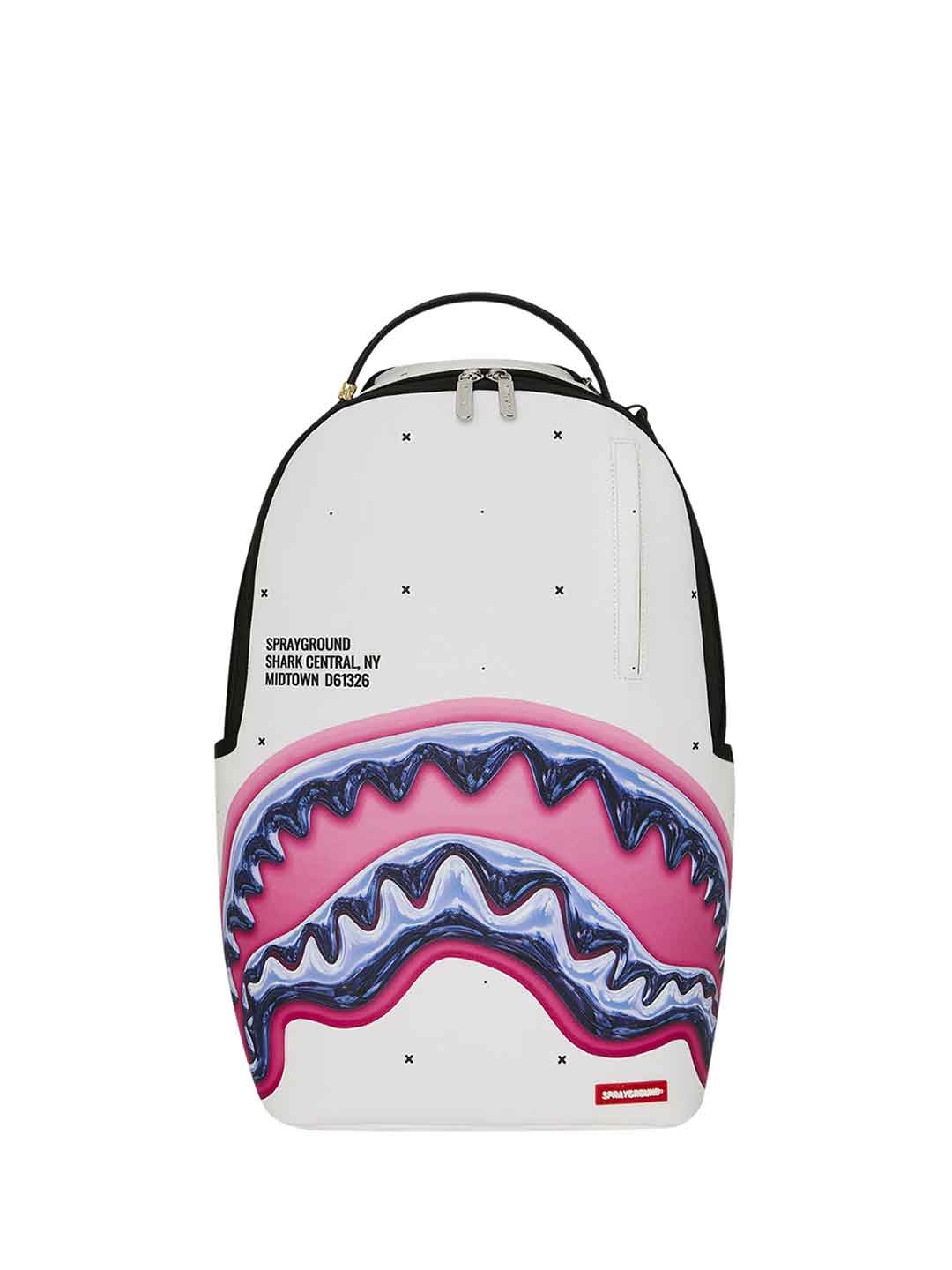 Sprayground Shark Central Liquid Chrome zaino bianco 910B8427NSZ BIANCO SPRAYGROUND 