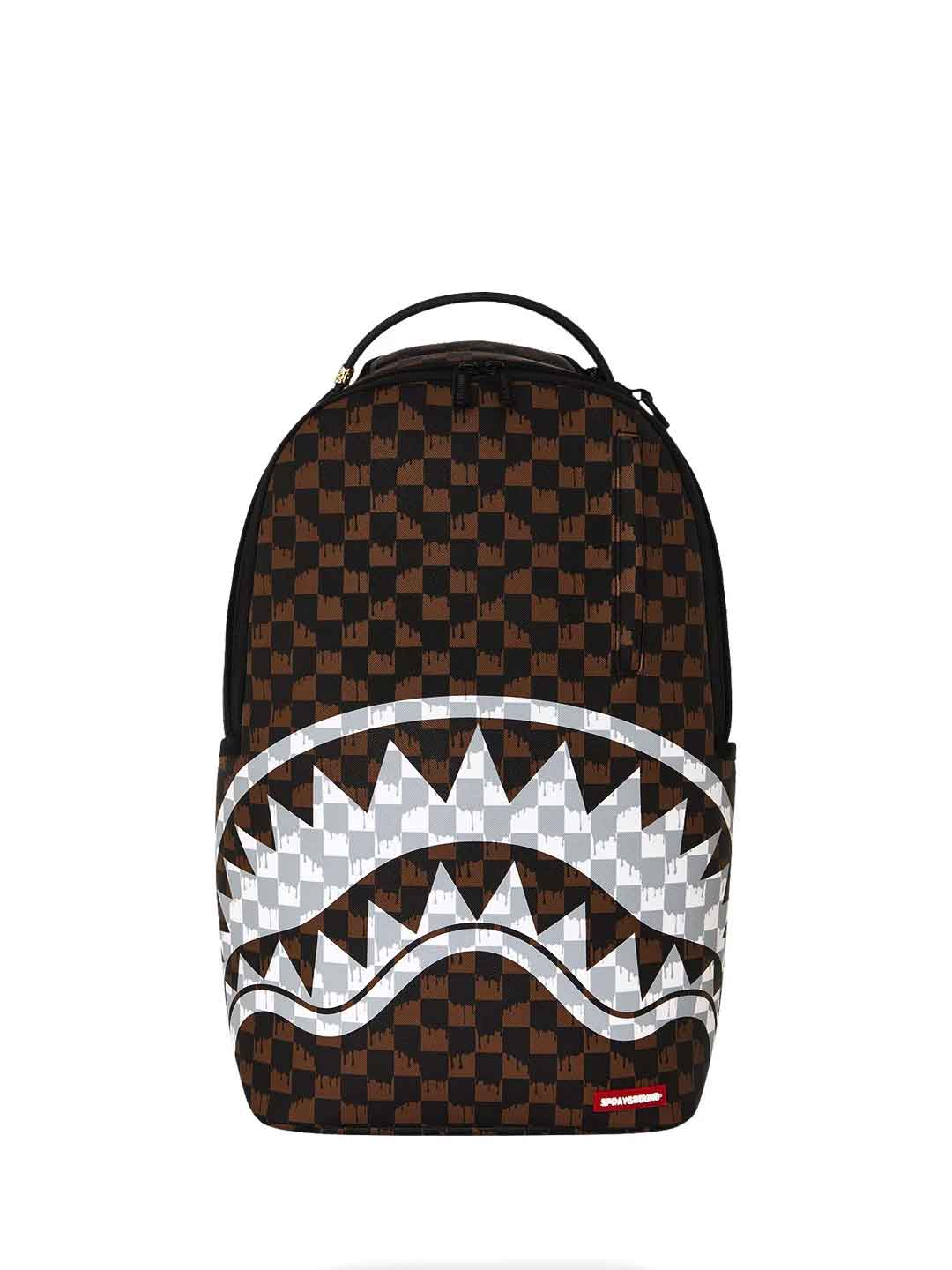 Sprayground Brown and Cream Drip Check zaino marrone con bocca bianca 910B8552NSZ MARRONE SPRAYGROUND 