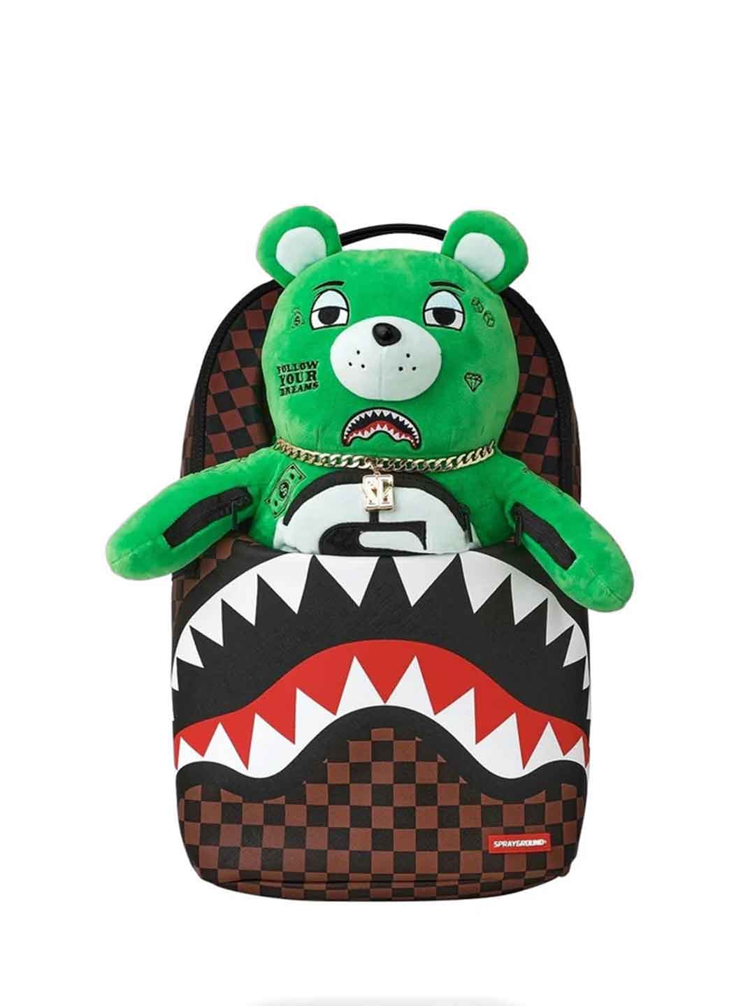 Sprayground Bear Pouch 2n1 zaino marrone con orso 910B9956NSZ MARRONE SPRAYGROUND 