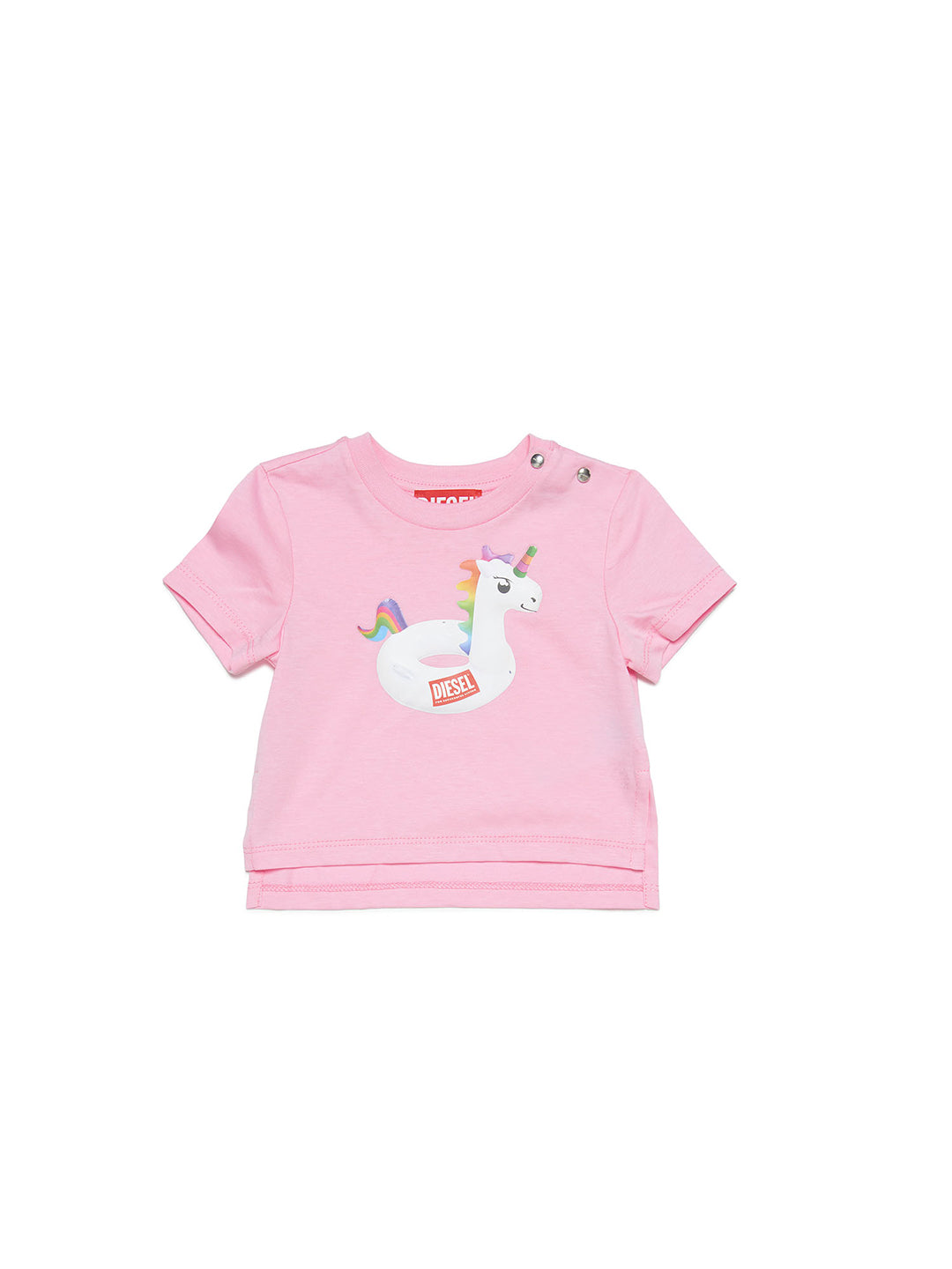 Diesel t shirt rosa con stampa neonati