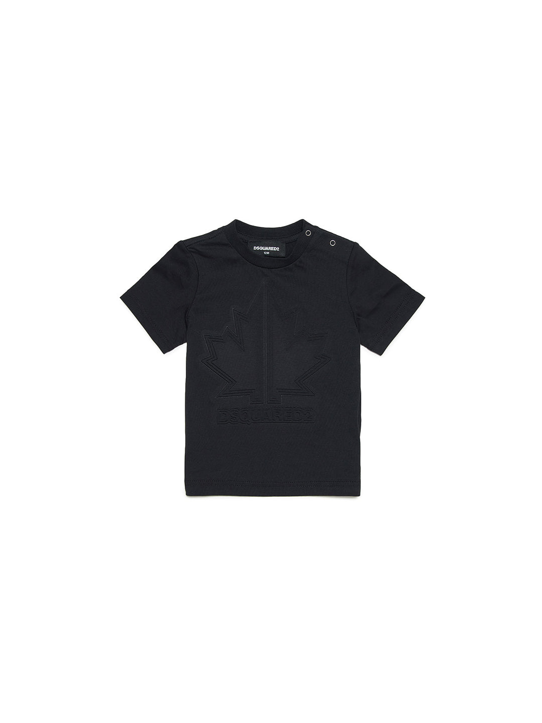 Dsquared2 t shirt nera con logo tono tu tono neonati