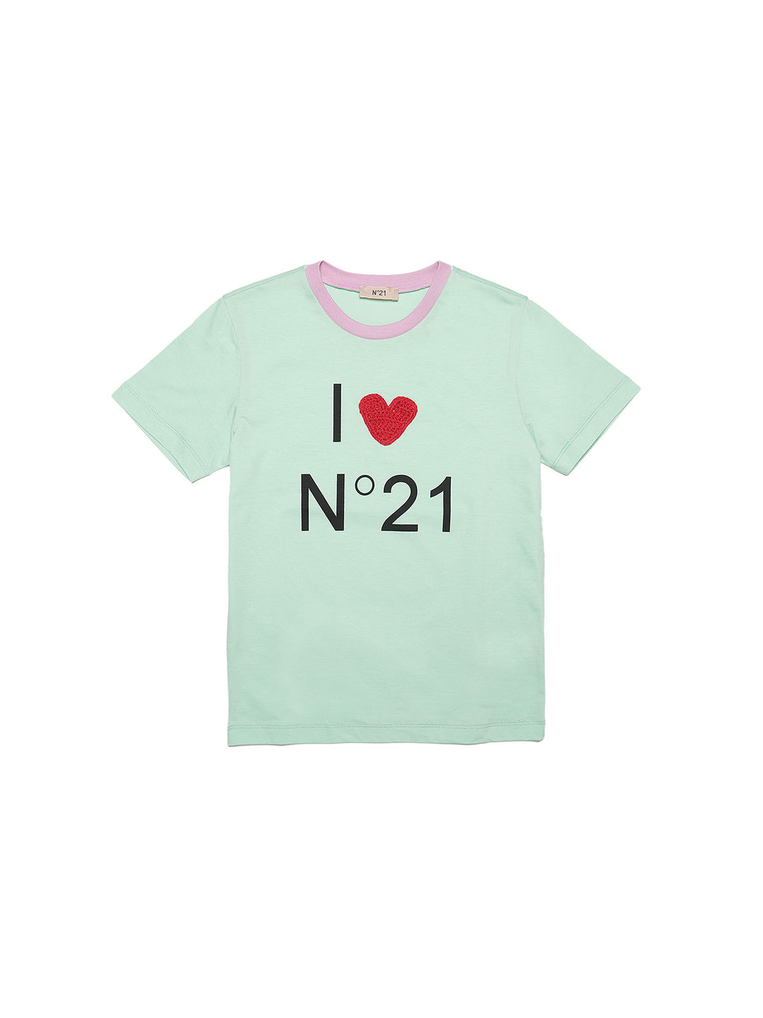 N21 kids t shirt verde con logo
