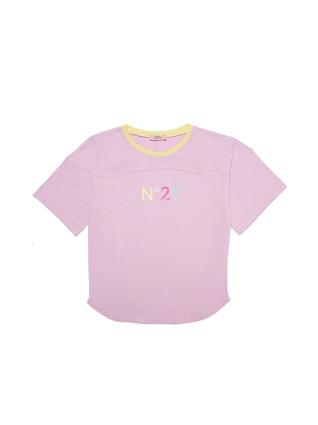 N21 kids t shirt lilla con logo colorato