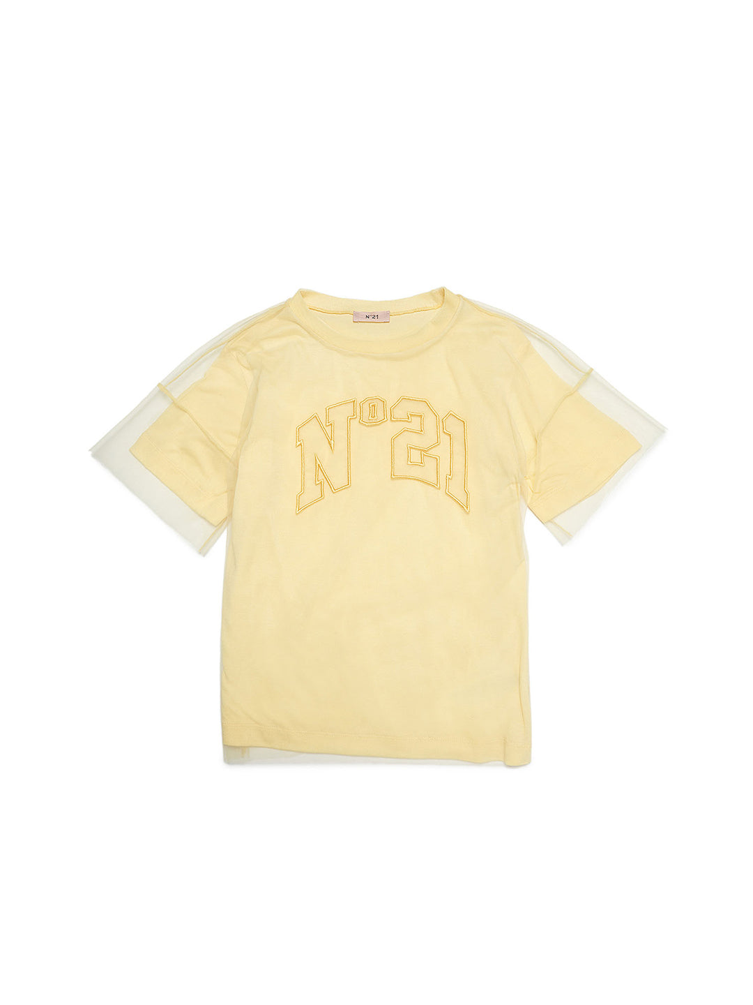 N21 kids t shirt con toulle giallo