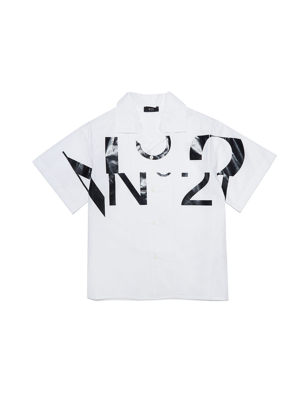 N21 kids camicia con logo stampato