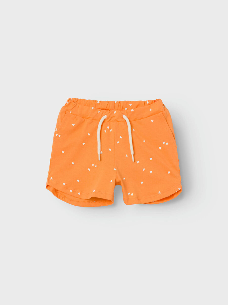Name It kids shorts arancione con cuori in contrasto