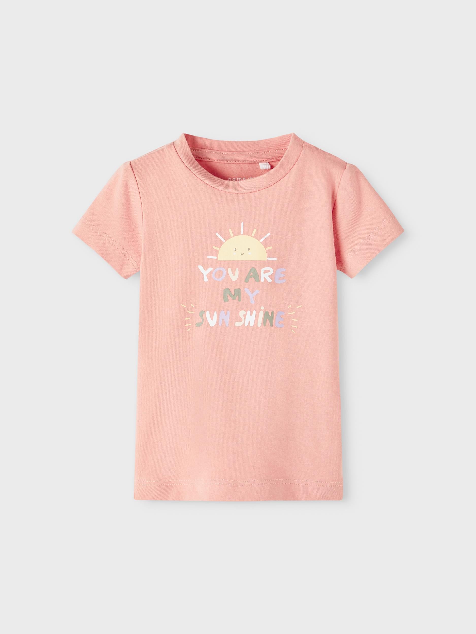 Name It t shirt rosa con stampa neonati