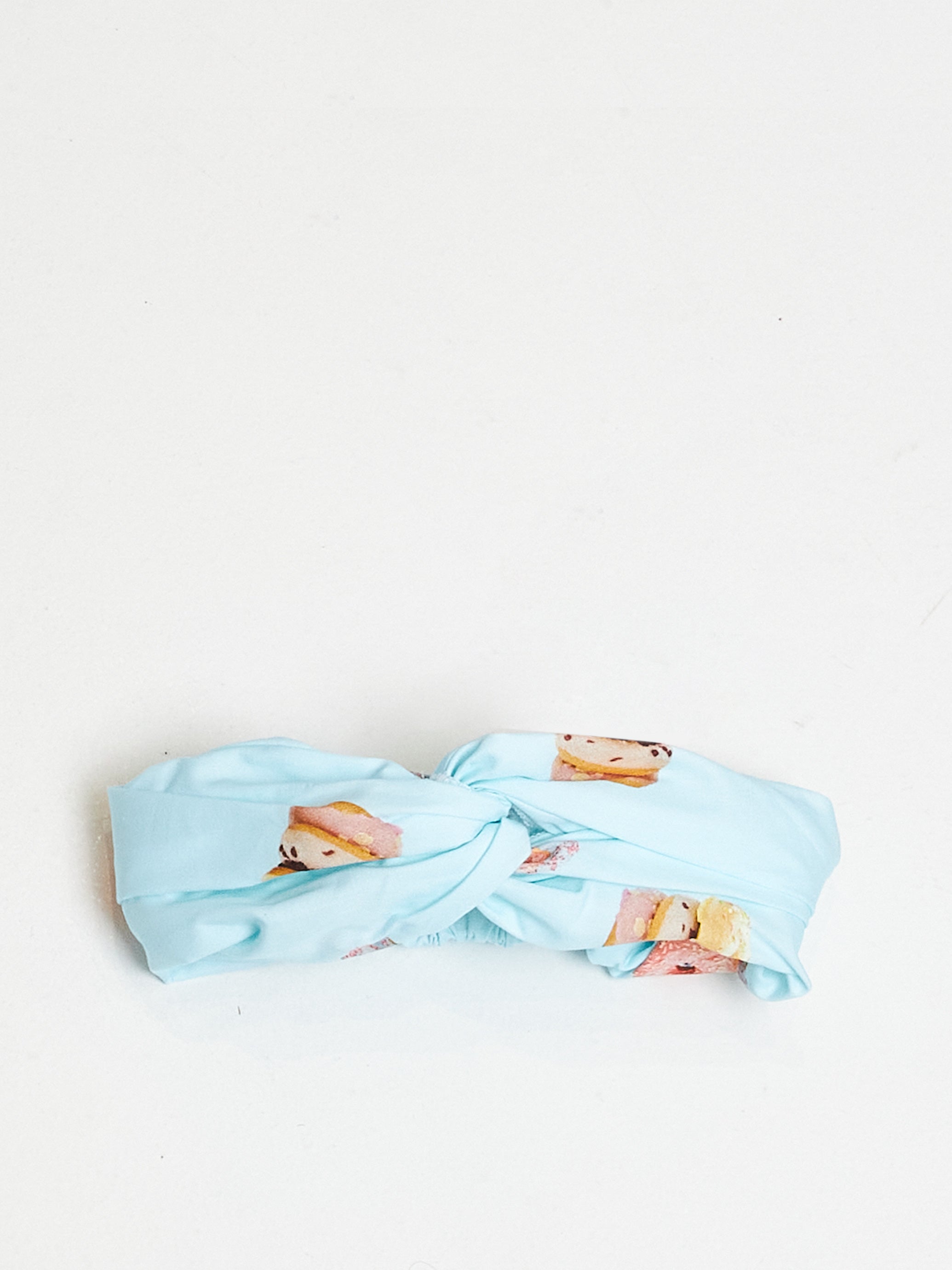 Phi Clothing fascia celeste con stampa neonati