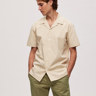 Selected camicia mezze maniche beige 16088351BEIGE SELECTED