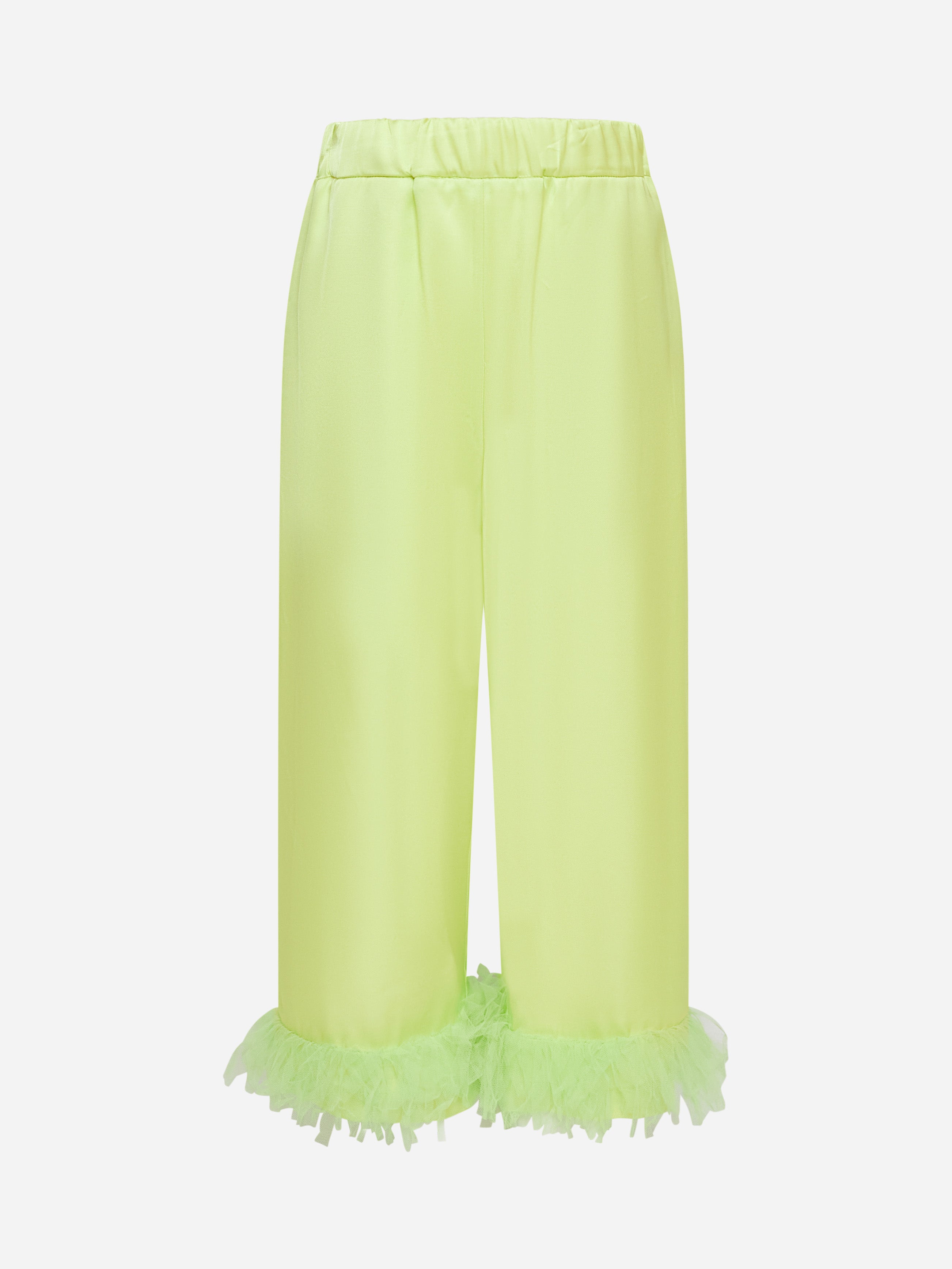 Vicolo kids pantaloni verde lime con frange