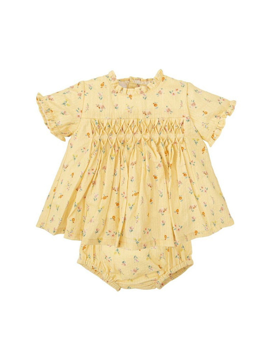 Babidu abito neonato giallo con stampa fiori