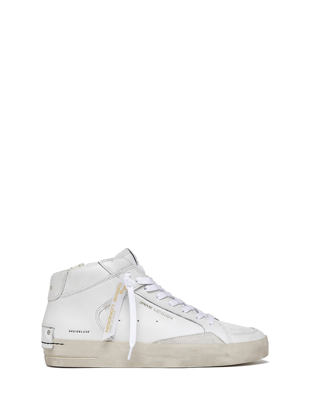Crime Sk8 Deluxe Mid White sneakers bianco alti