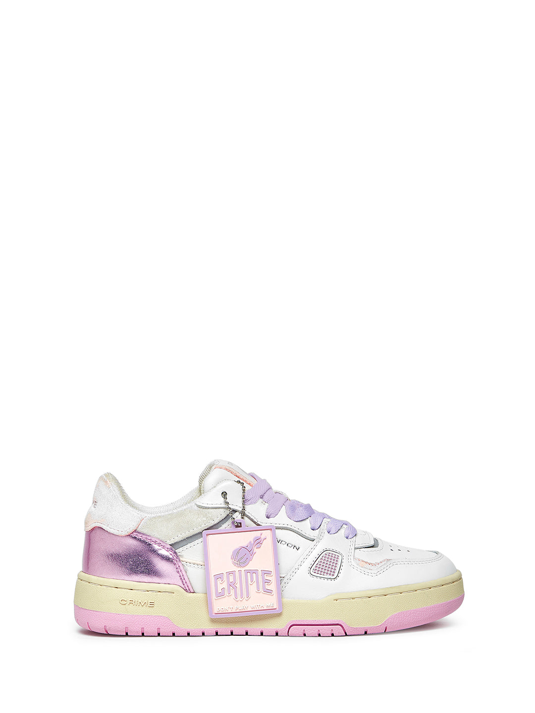Crime Off Court OG Pink Me Up sneakers bianco con tab lilla