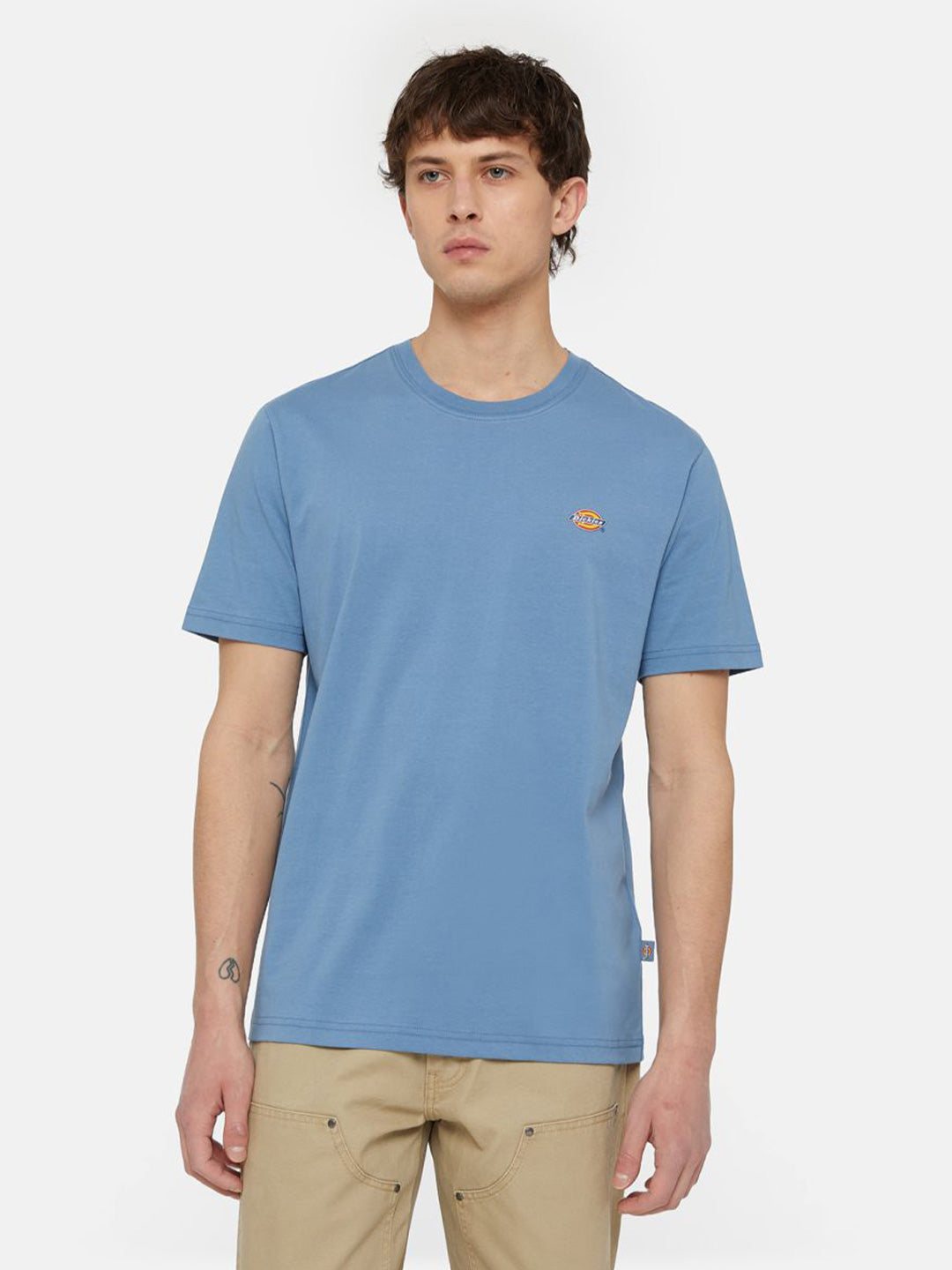 Dickies  t-shirt Mapleton azzurro basic con logo