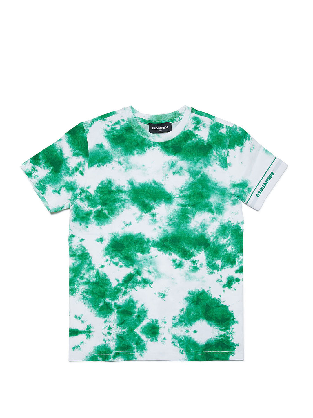 Dsquared 2 t-shirt kids verde con effetto tie dye