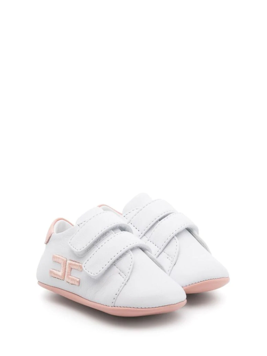 Elisabetta Franchi sneakers neonato bianco con tab rosa