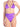 Fabrizia costume viola triangolo e slip vita alta con strass